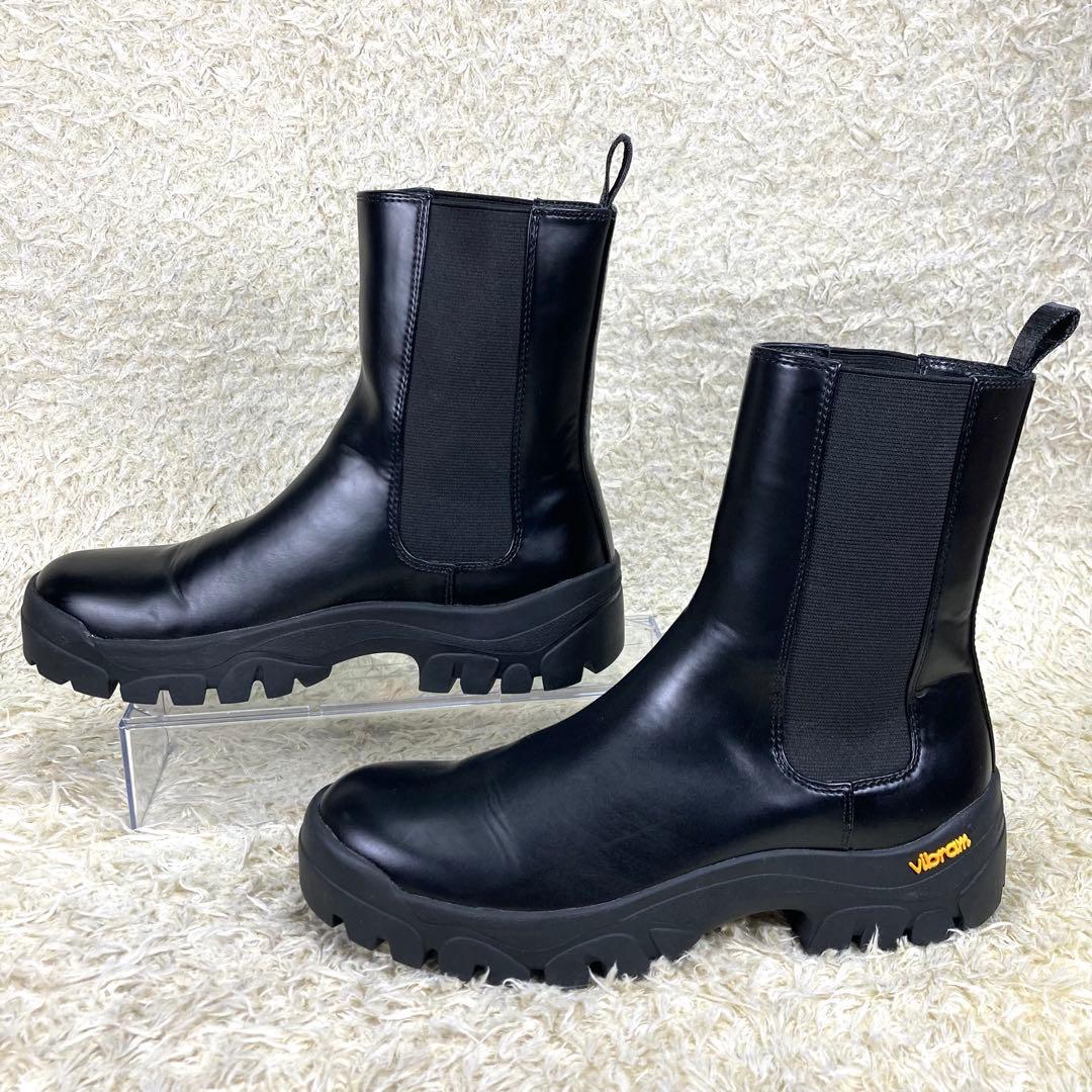 『極美品』アダムエロペ ビブラムソール サイドゴアブーツ トラックソール 黒