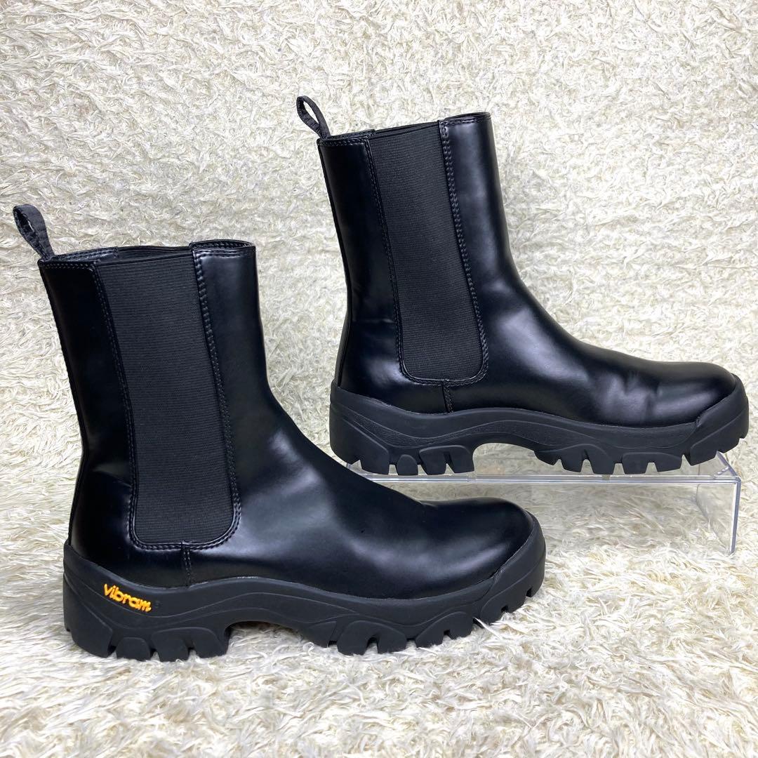 『極美品』アダムエロペ ビブラムソール サイドゴアブーツ トラックソール 黒