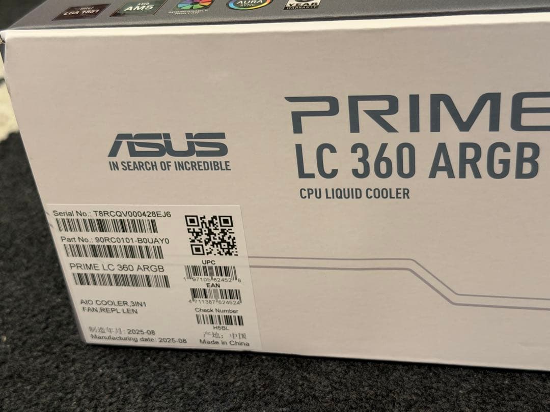 ASUS PRIME LC 360 ARGB CPU水冷クーラー