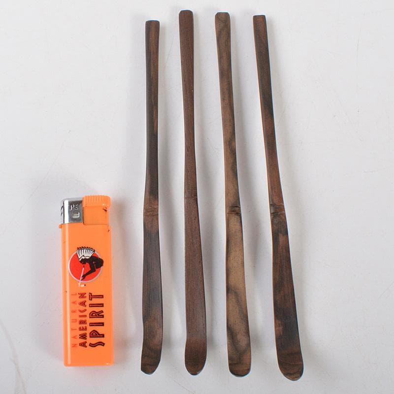 茶道具　黒柿製　茶杓　4点まとめて　箱付　N　6377