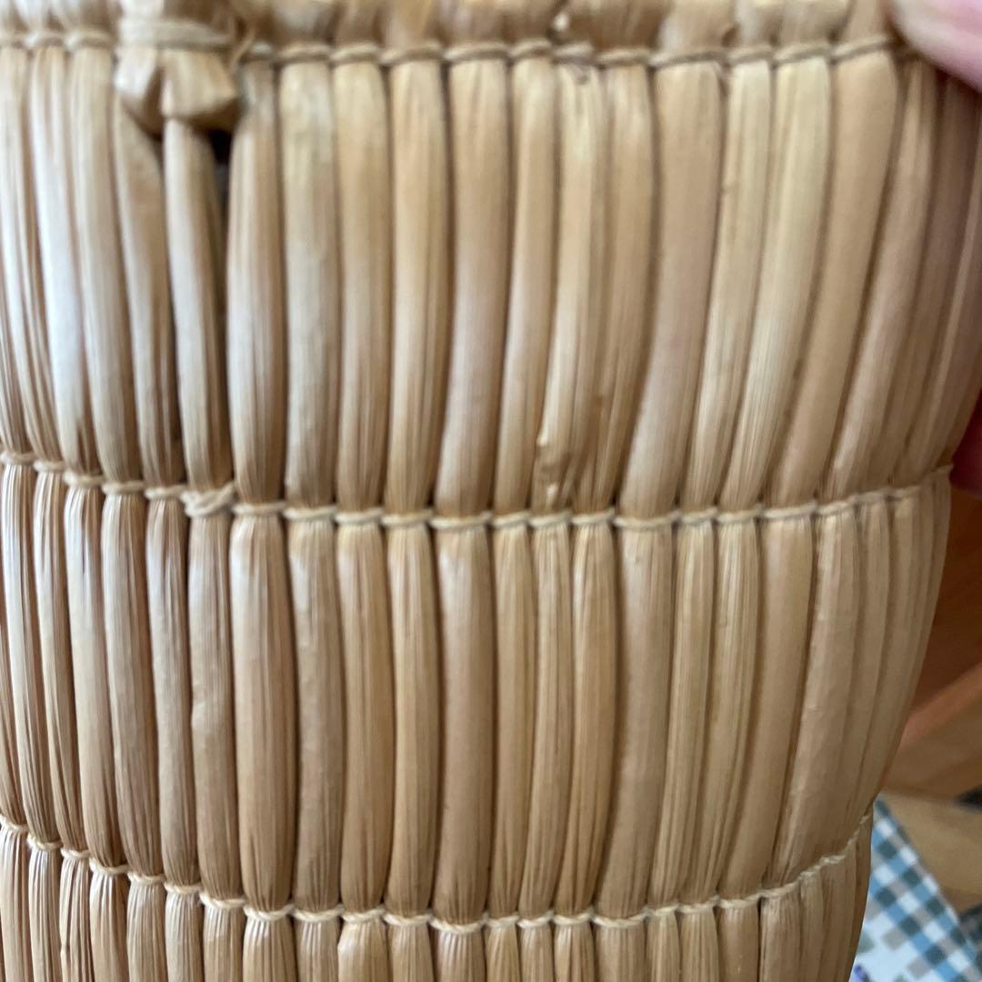 昭和レトロ　岡山　蒜山　がま細工　バッグ　カゴバッグ　手提げ　ひるぜん　古道具
