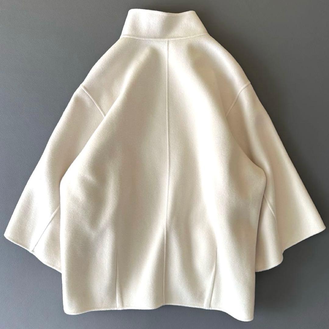 美品 希少 48サイズ 23区 ウールリバースタンドカラーコート 大きいサイズ