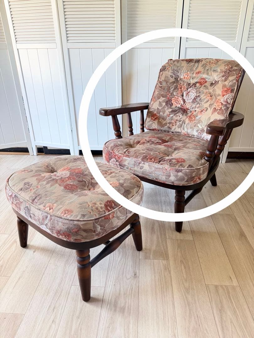 ①飛騨産業 キツツキ フロンティア アーム付きソファチェアカントリー 木製