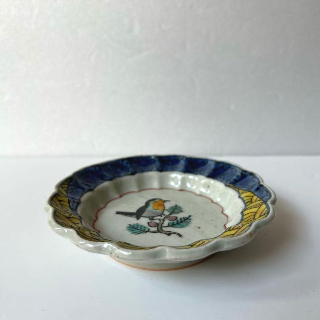松浦コータローさん　色絵皿　未使用　1枚　鳥　小皿豆皿