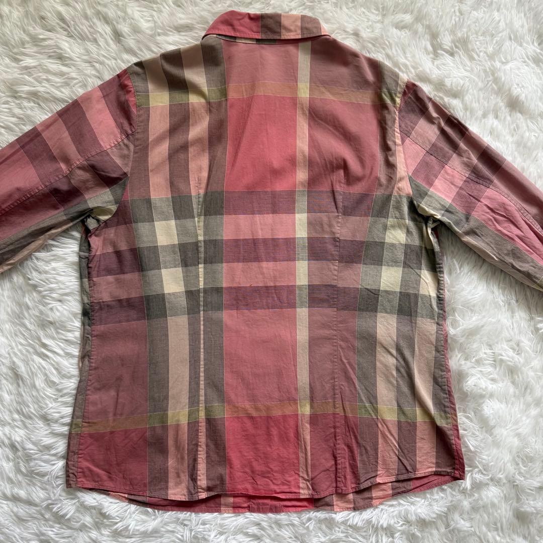 美品 BURBERRY バーバリーロンドン メガチェック シャツ ピンク 46