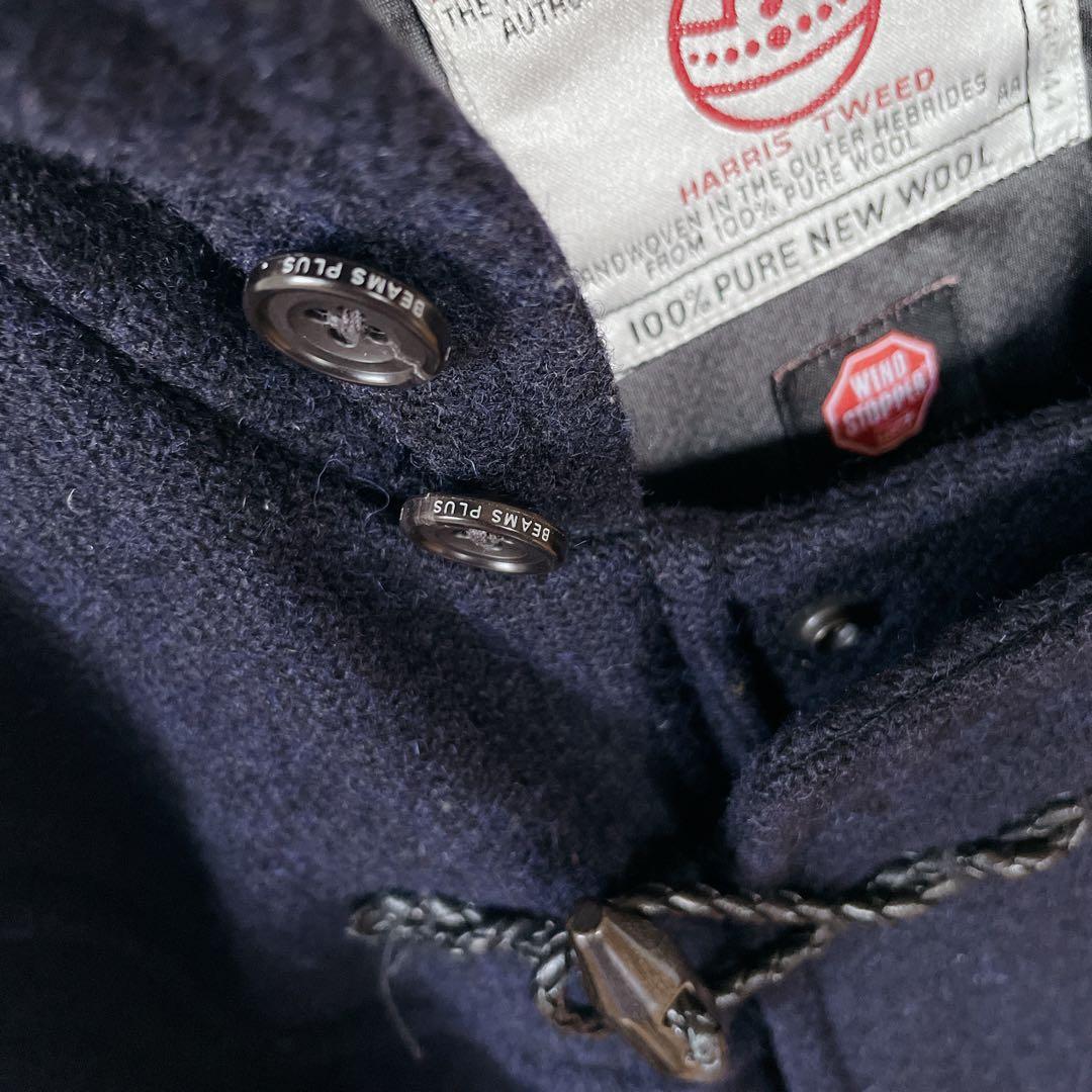 【美品】BEAMS ハリスツイード ウインドストッパー 高機能ダッフルコートS