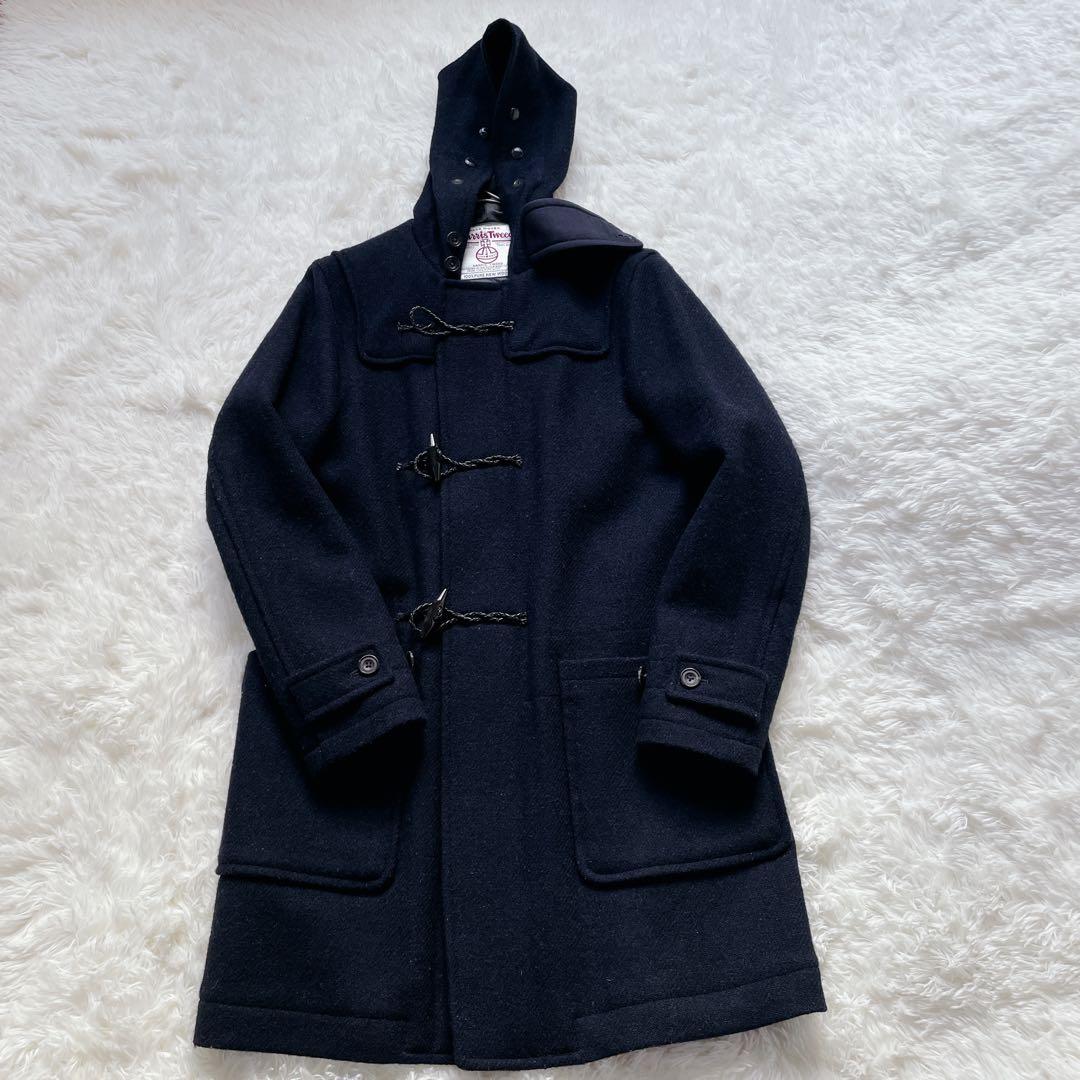 【美品】BEAMS ハリスツイード ウインドストッパー 高機能ダッフルコートS