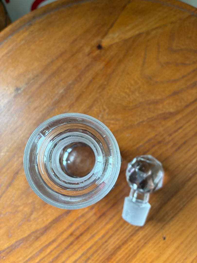 フランス　アンティーク　ガラス　パフューム　ボトル　香水瓶　レッド　ダミエ　レア