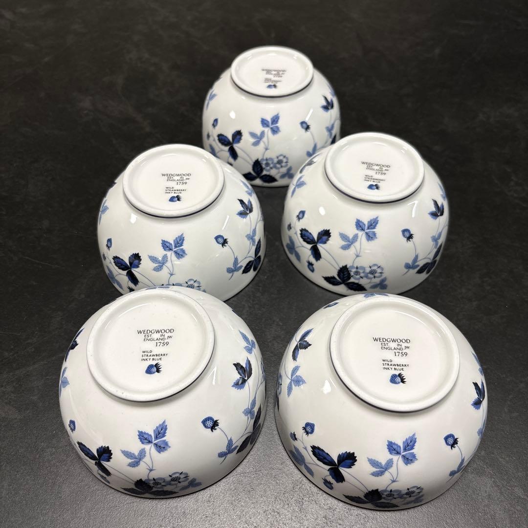 ウェッジウッド　ストロベリーインクブルー　ボウル5個セット