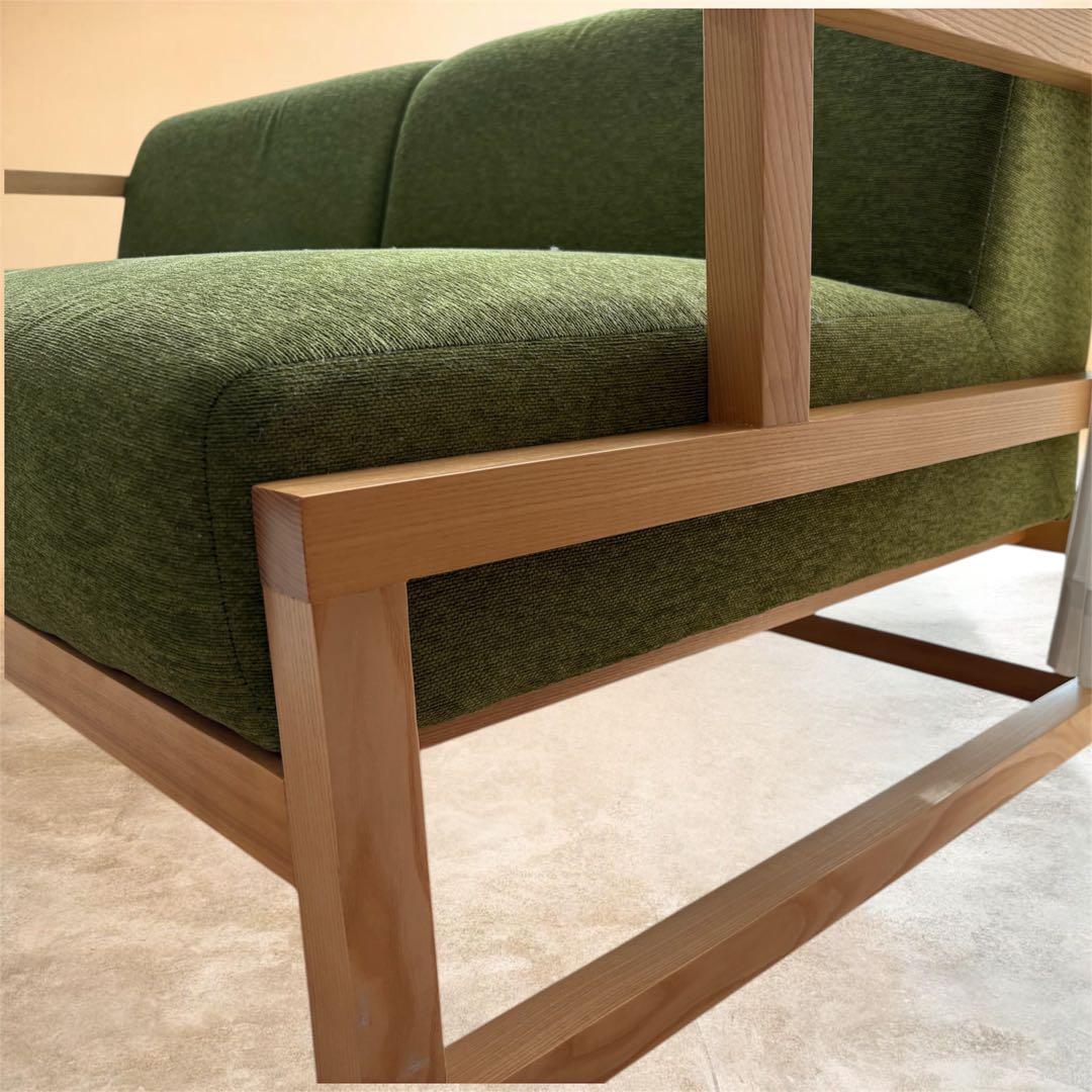 SOGO　相合家具　タモ材木枠　ローソファ　３人掛　北欧