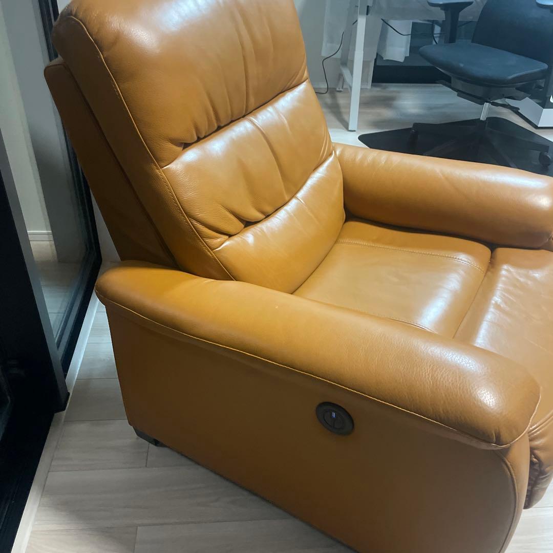 ニトリ　Nビリーバ　1人掛け電動ソファ　茶／ベージュ　値下げ