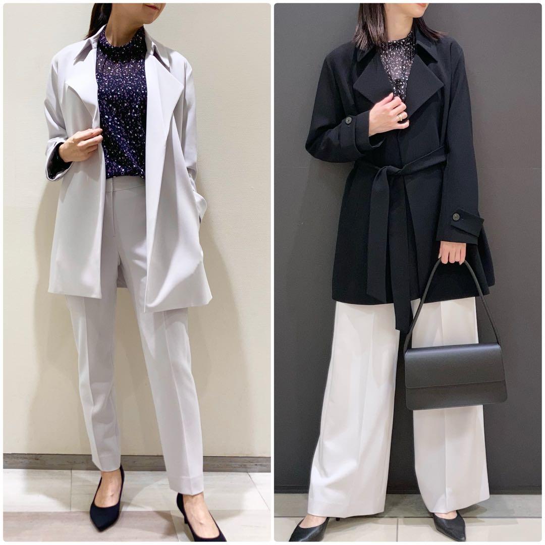 theory luxe 2024 シアー素材スタンドカラーブラウス