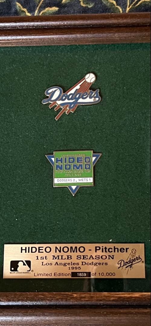 限定品　元大リーガー野茂英雄投手ピンバッジセット　1859/10000
