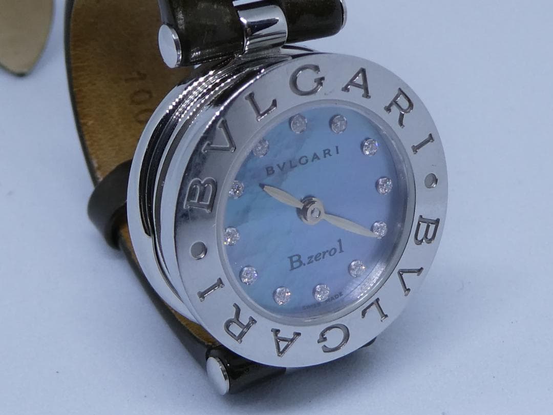 み*え様 再値下げ　BVLGARI B.zero1 青文字盤 茶色ストラップ