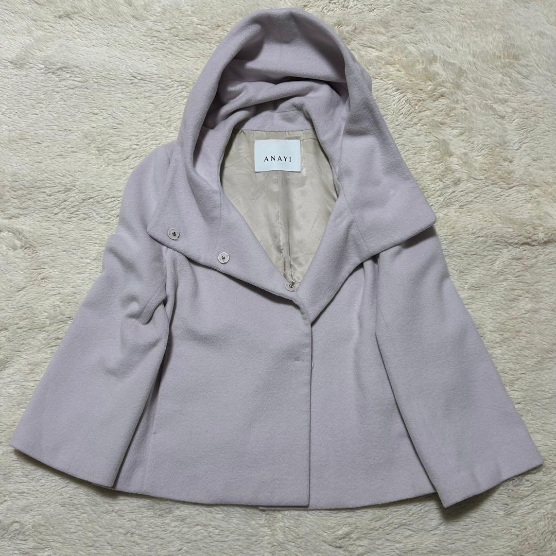 美品✨ANAYI アンゴラシャルム ショートコート 38 ピンク
