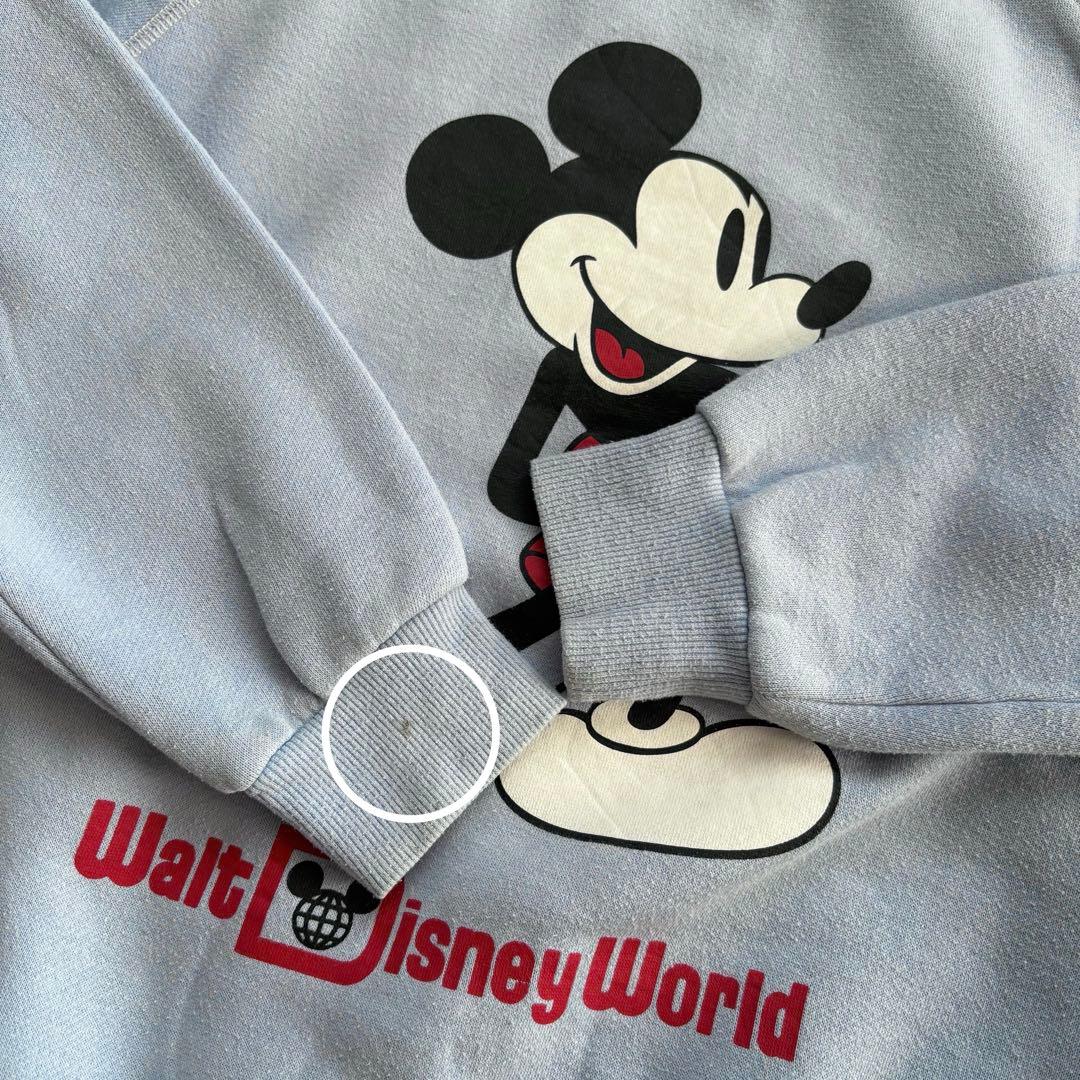 希少 大人気！ ヴィンテージ ミッキー 白足 スウェット 水色 Disney