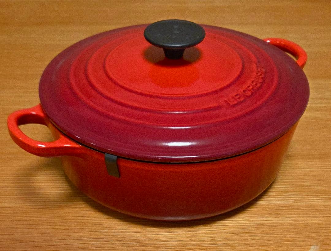 LE CREUSET　ココット・ジャポネーズ　24cm　チェリーレッド　美品