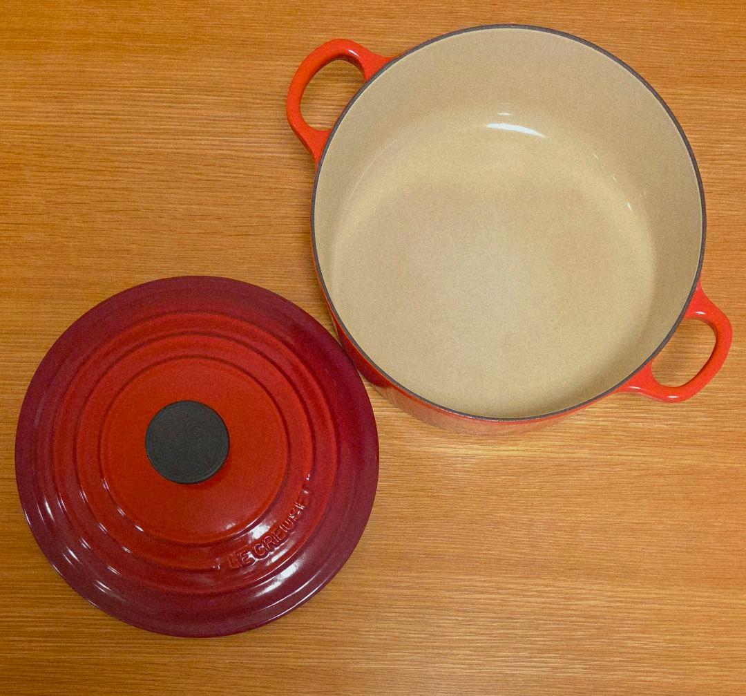 LE CREUSET　ココット・ジャポネーズ　24cm　チェリーレッド　美品