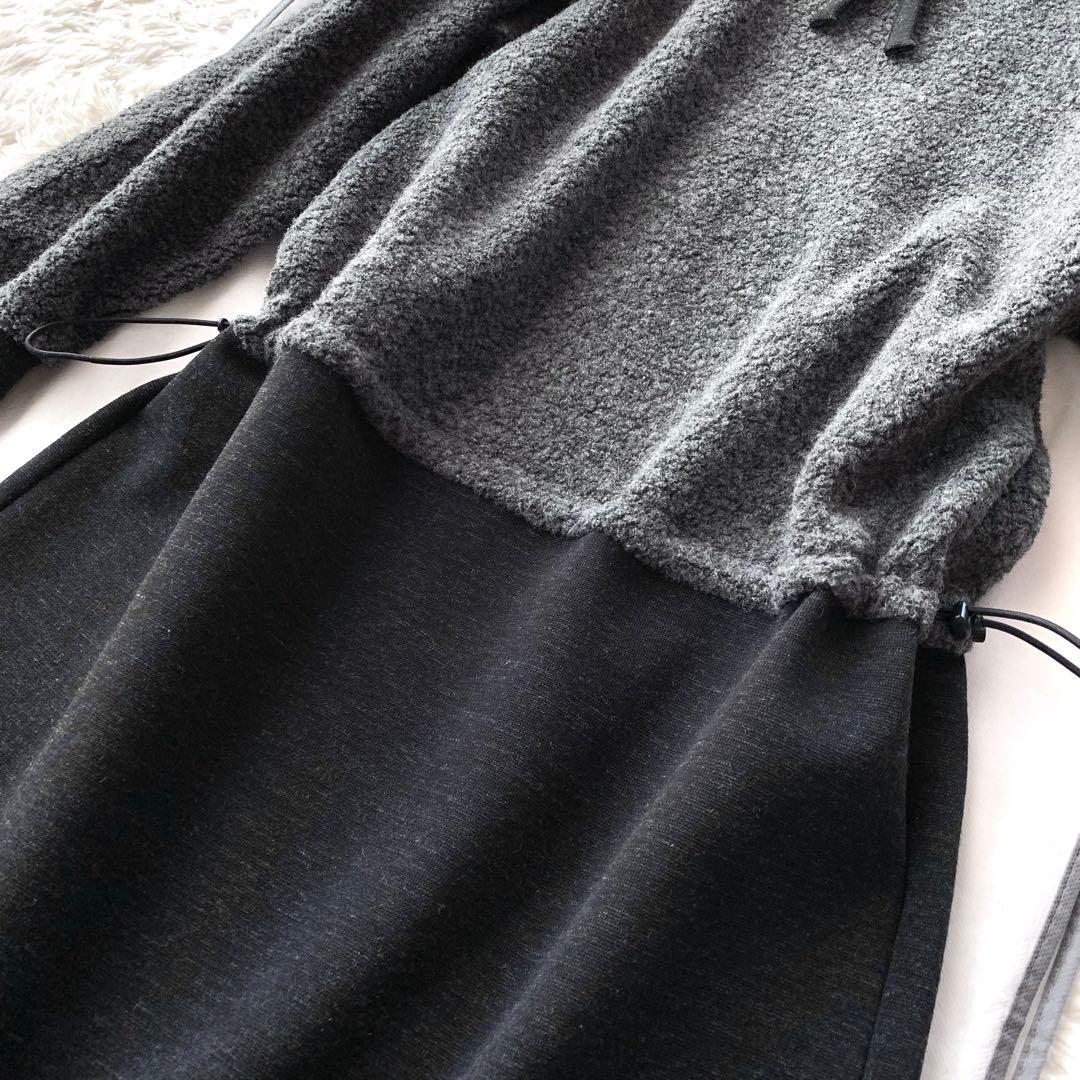 新品同様‼️ Leilian WHITE LABELフード付き ふんわりワンピース