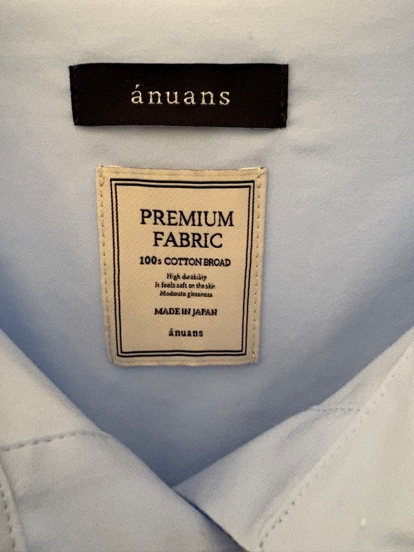 【美品】anuans スタンダートシャツ　SAX 25AW