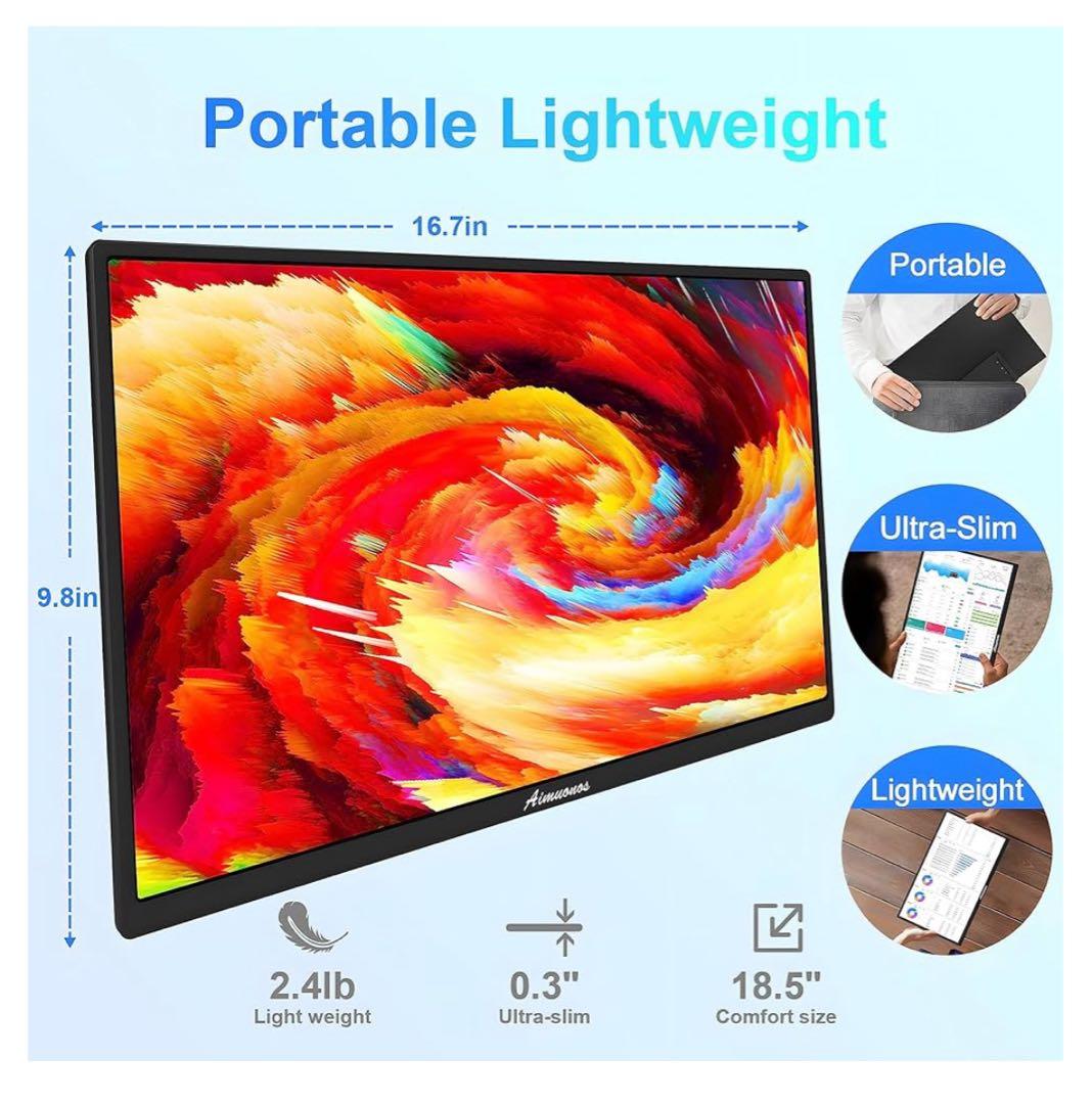 18.5インチ ノートパソコン用ポータブルモニター1080Pパソコンモニター