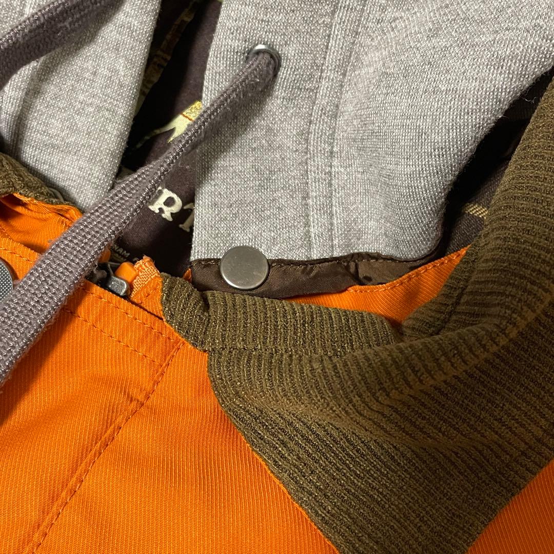 Burtonバートンスキーウェアスノーボードジャケットパーカーフード付きオレンジ
