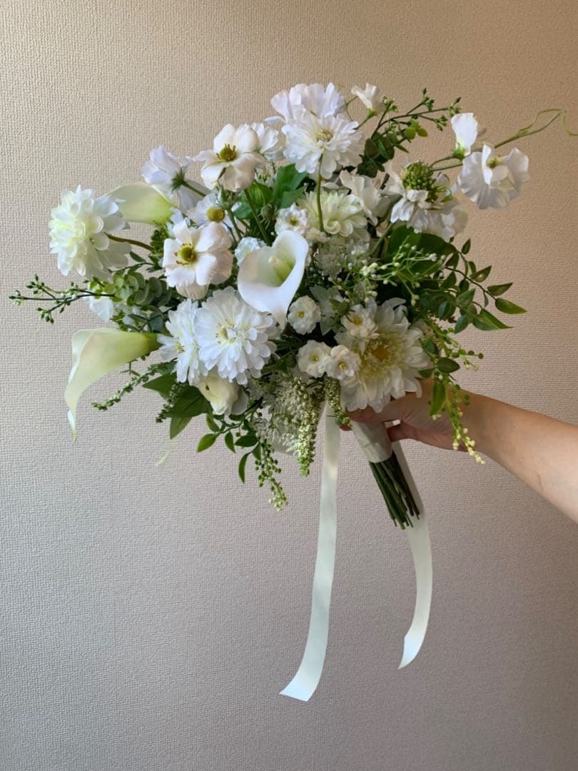 ナチュラルブーケ・ブートニア・ヘアパーツセット　ウェディング