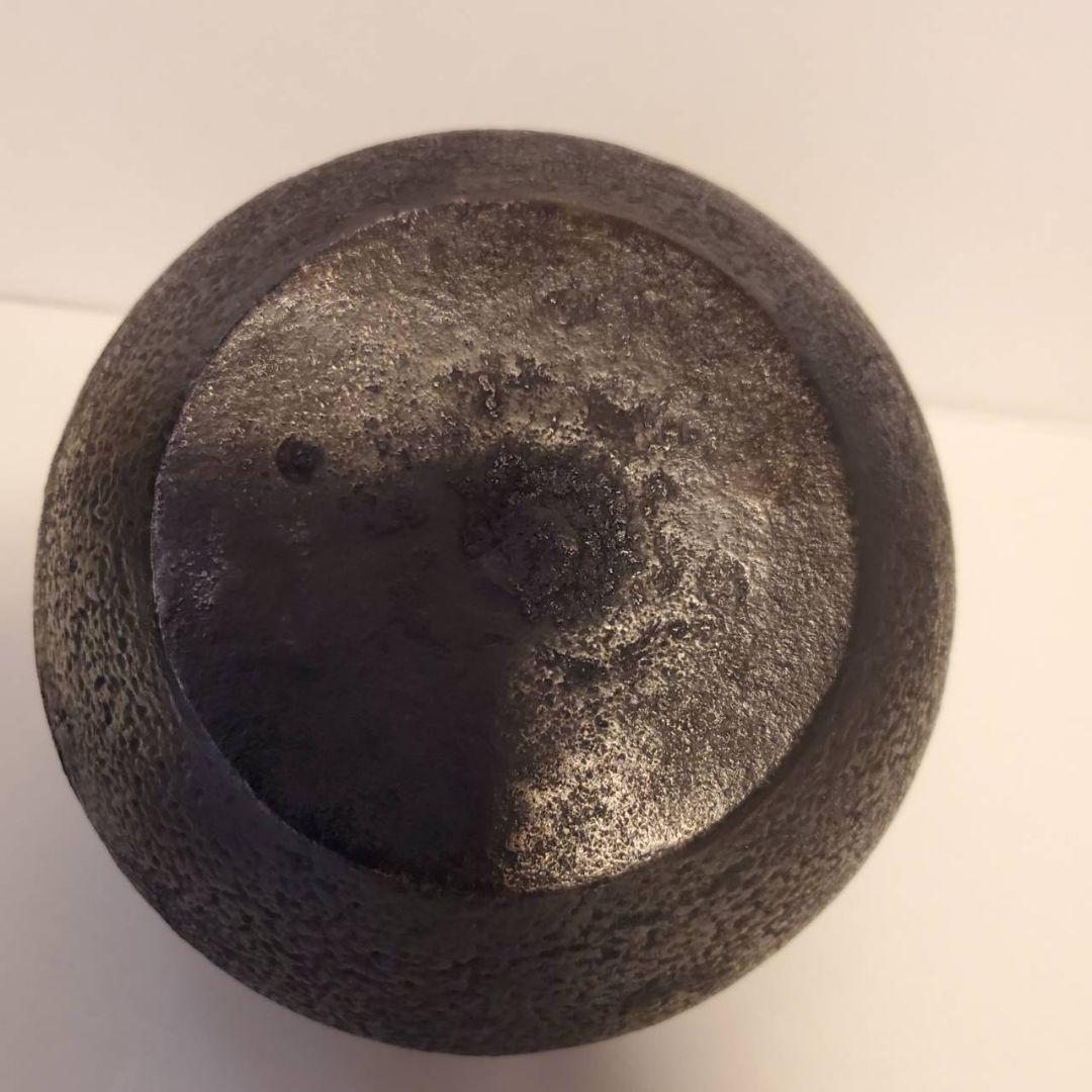 龍文堂　鉄瓶　古銭文様　取手銀象篏