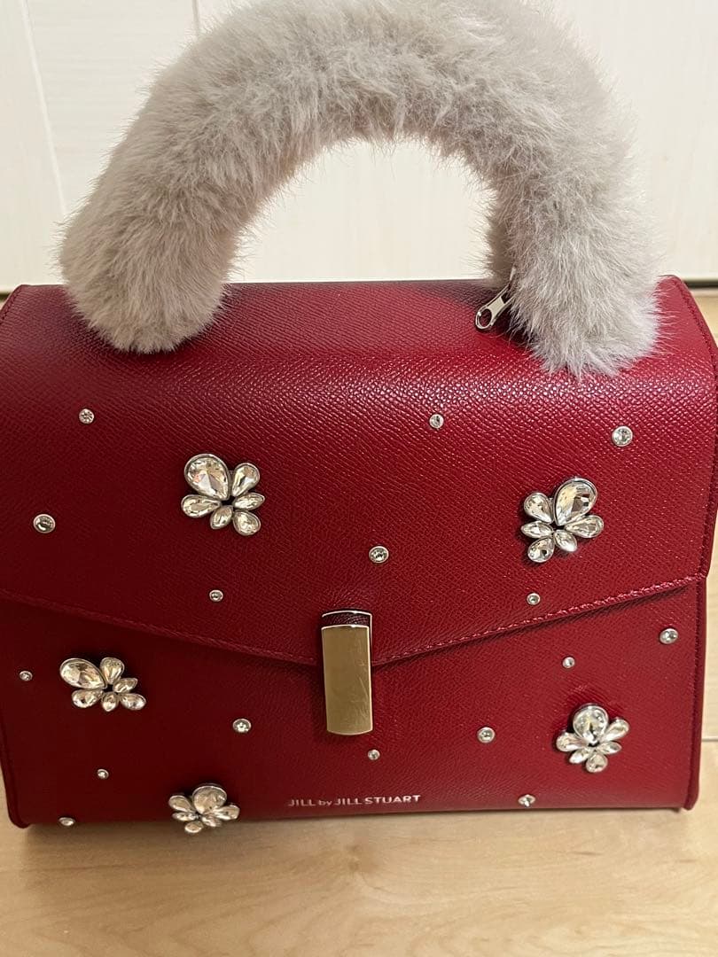 ゆ*様 ジルスチュアート　ランダムビジューファーハンドルバッグ