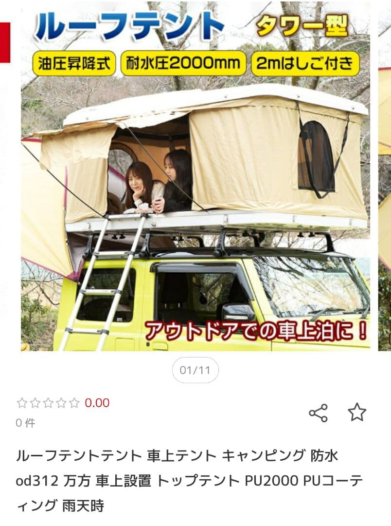 ルーフテント　条件あり　素人です。