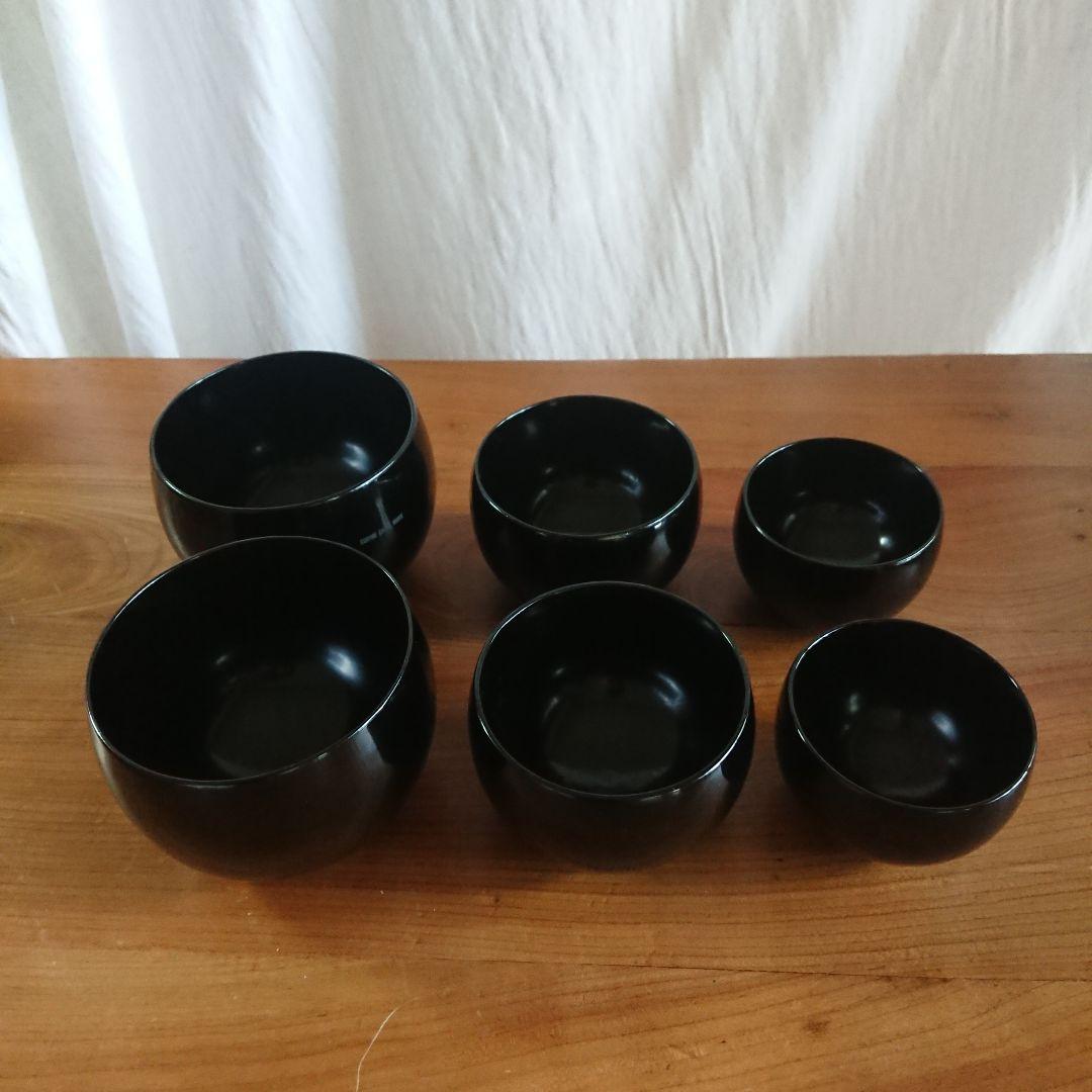 未使用 ミニマム 漆器 応量椀 応量器 お椀 入れ子 コムサデモード シック