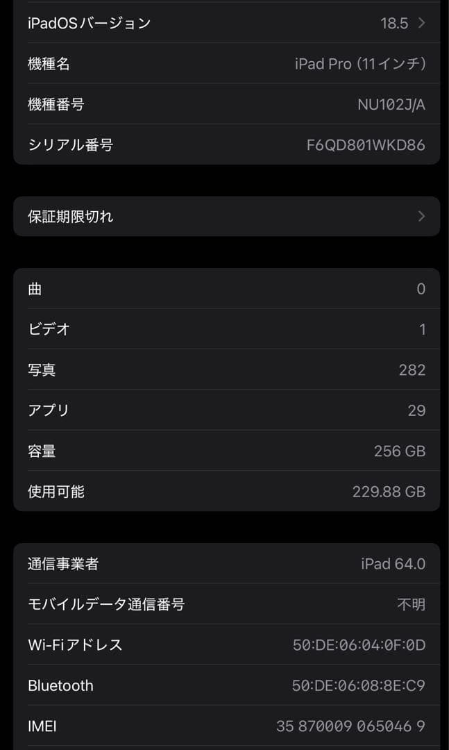 純正ケース付Apple iPad Pro セルラー 11インチ 256GB