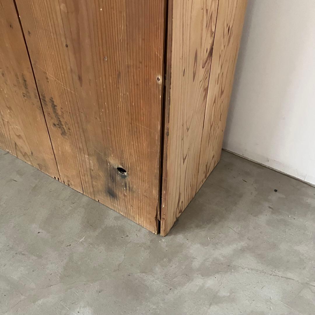 レトロ　アンティーク　古家具　古道具　剥離家具　ストリップド　ガラス棚　シェルフ