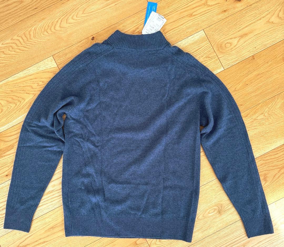 タグ付き未使用 TAKASHIMAYA ダークブルー 洗えるカシミヤ100%