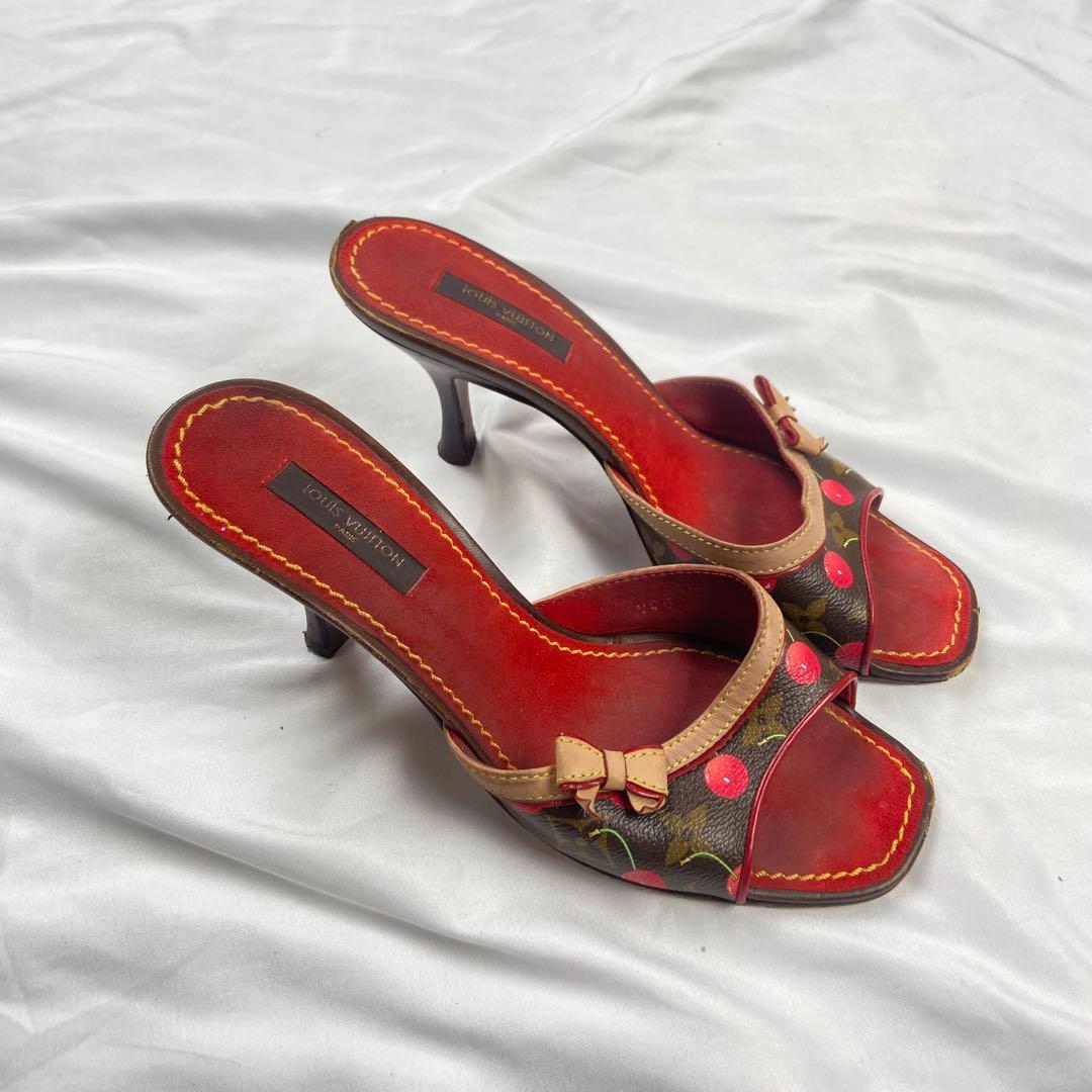 LOUIS VUITTON モノグラム 村上隆コラボ チェリー ミュールサンダル