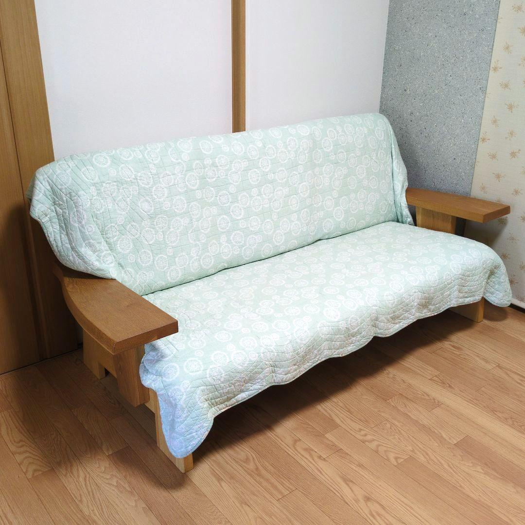 木製フレーム 3人掛けソファ