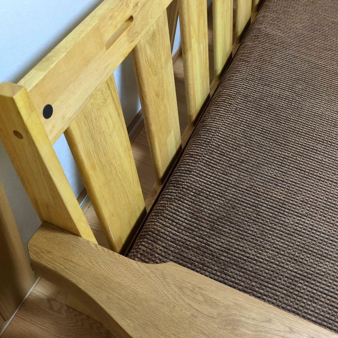 木製フレーム 3人掛けソファ