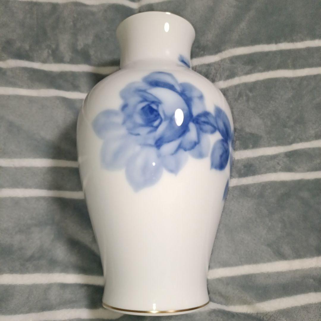 大倉陶園　ブルーローズ　花瓶　35cm