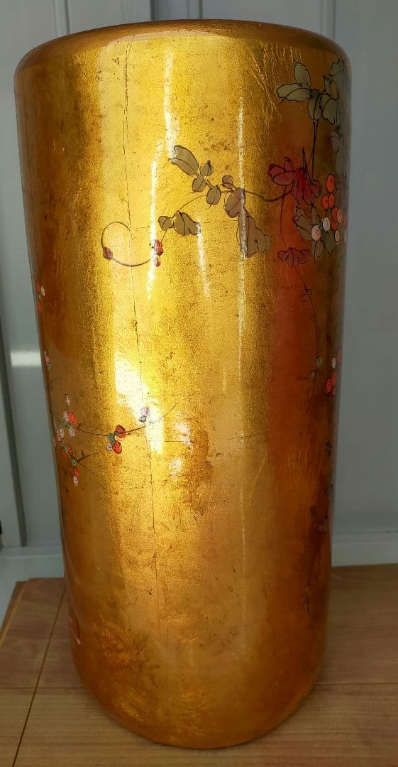 ✨13%offセール✨金箔　傘立て　小鳥　花柄　お洒落　未使用