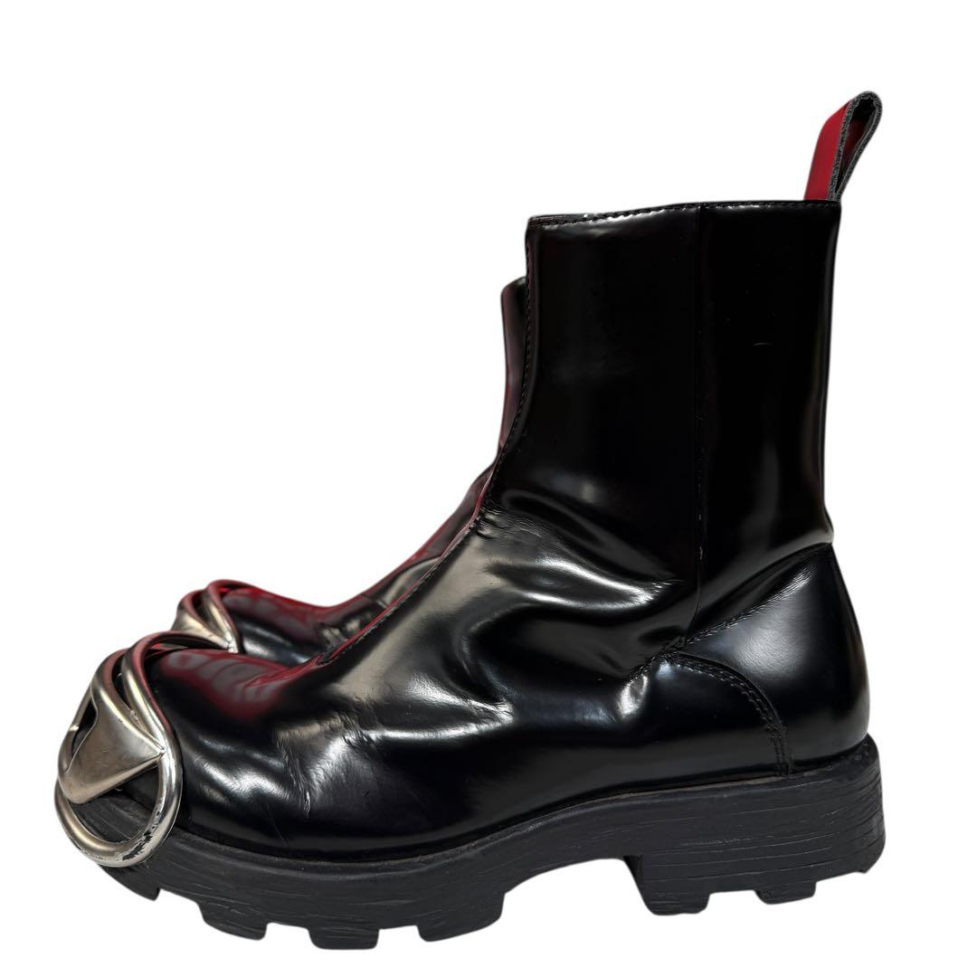 DIESEL D-HAMMER BT ZIP レザー Dプレート ブーツ 黒