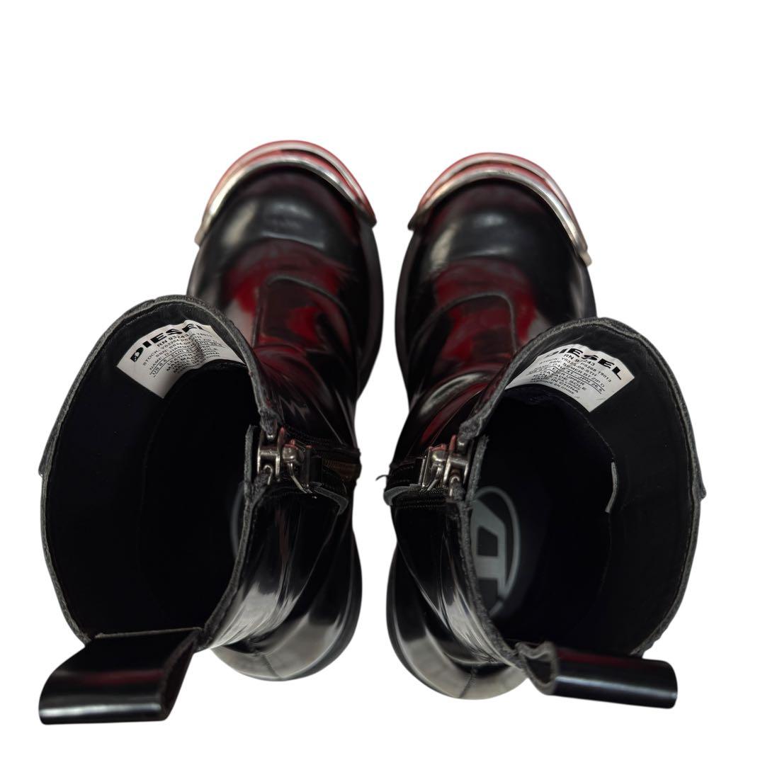 DIESEL D-HAMMER BT ZIP レザー Dプレート ブーツ 黒