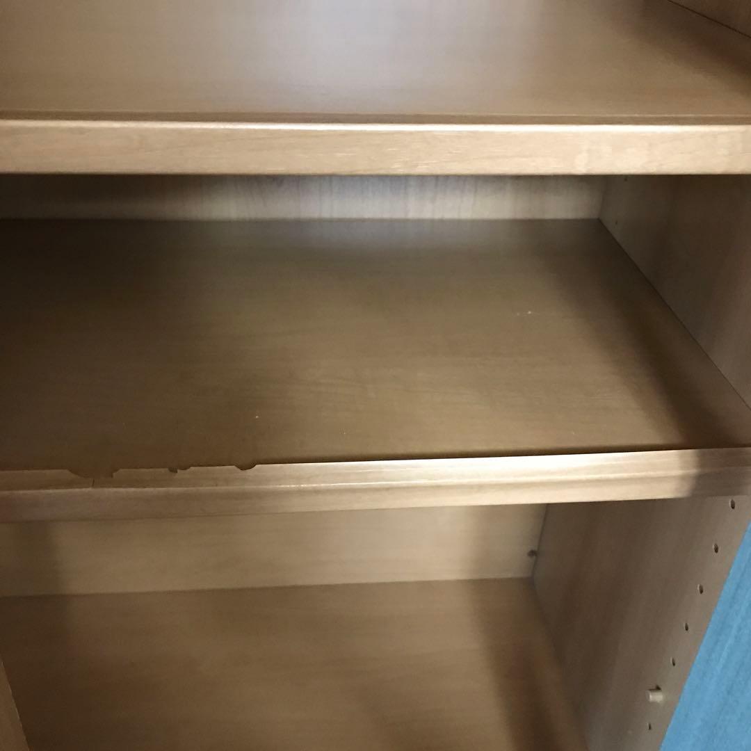 木製食器棚 (キッチン収納)ガラス扉付き