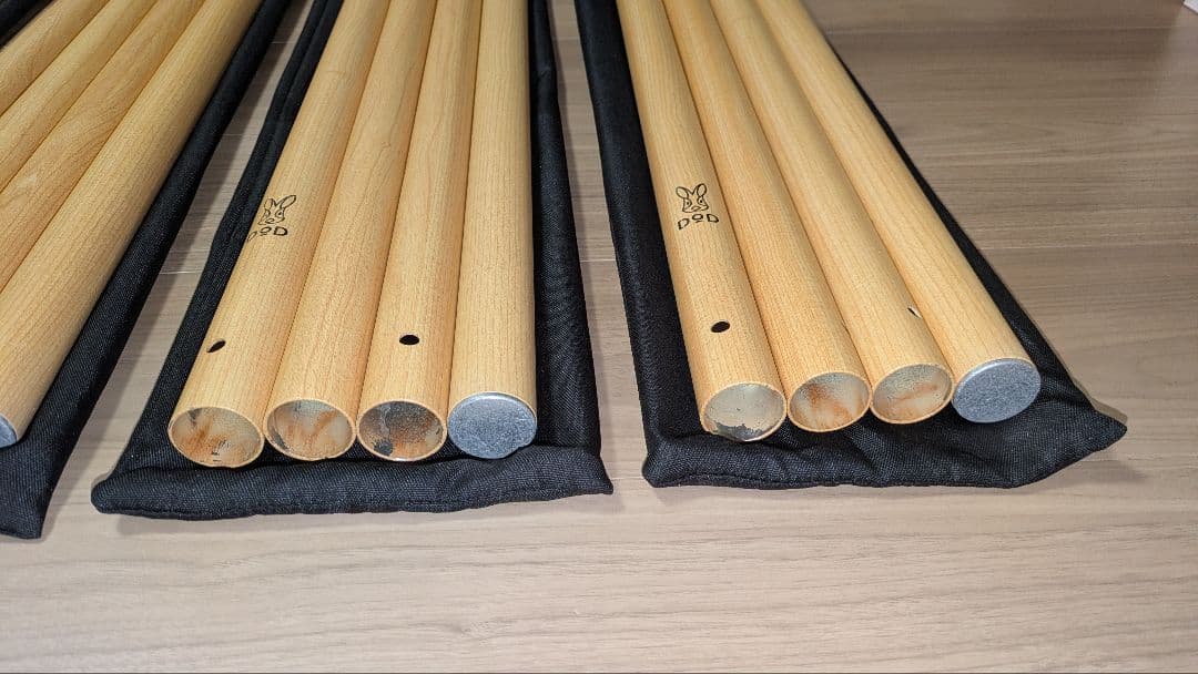 DOD ハイパームテキポール ウッド調 収納袋付き 4本セット