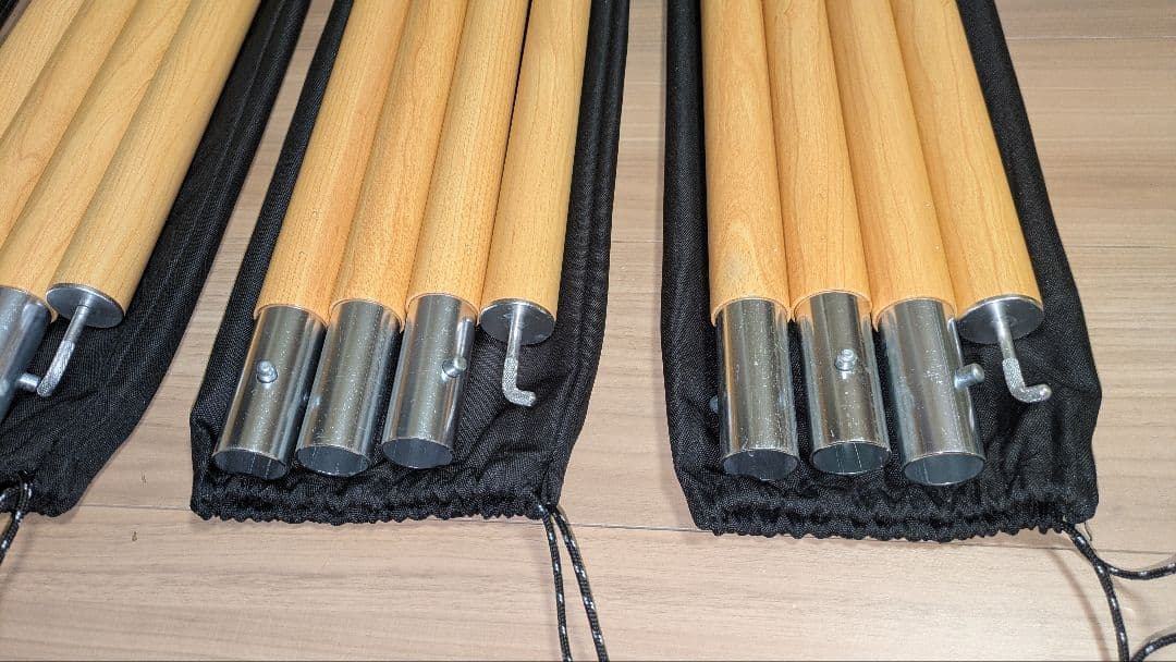 DOD ハイパームテキポール ウッド調 収納袋付き 4本セット