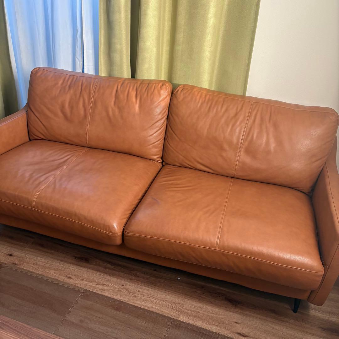 NITORI ニトリ 本革 3人掛けソファ(ボルトン2) ソファー　送料無料