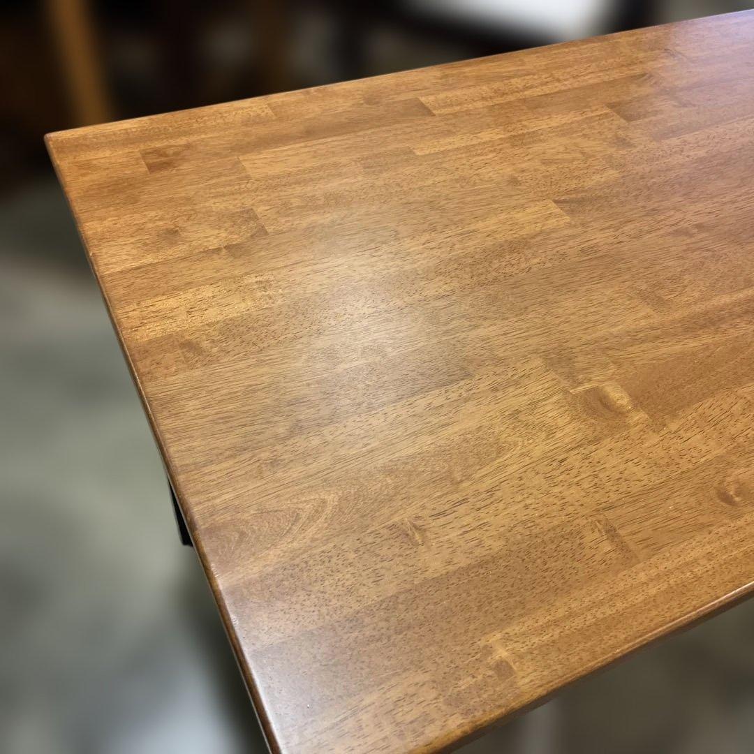 【THE TABLE】 /ラバーウッド ブラウン × Black Steel