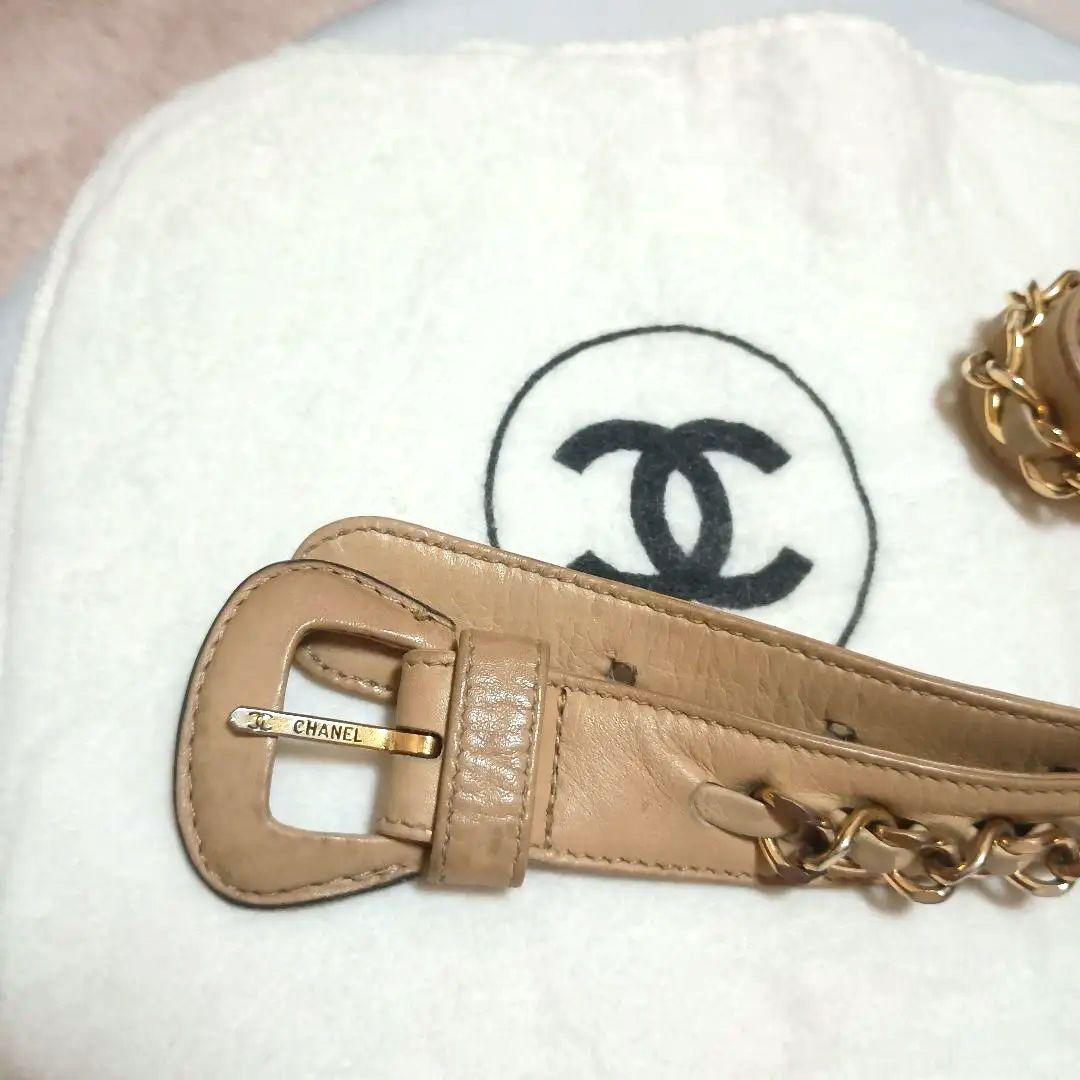 CHANELシャネルベージュ キルティングウエストポーチ シャネル ココマーク