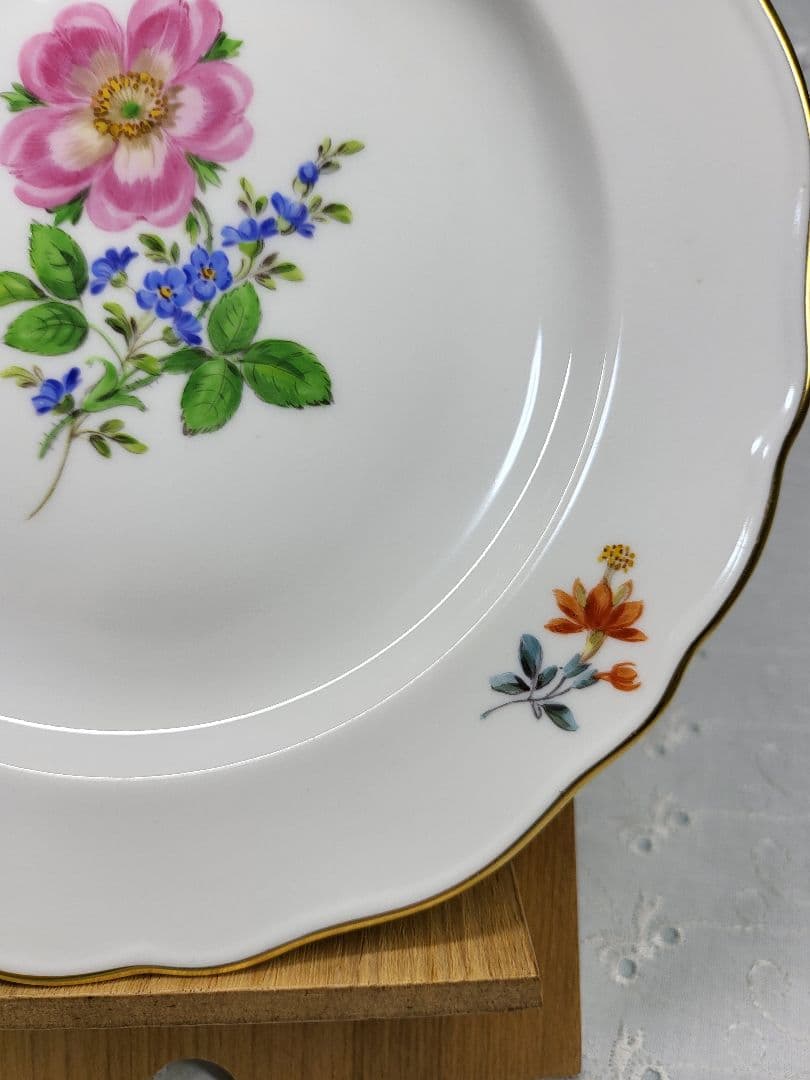 未使用近❤マイセン ベーシックフラワー 2つの花 プレート皿 ケーキ デザート④