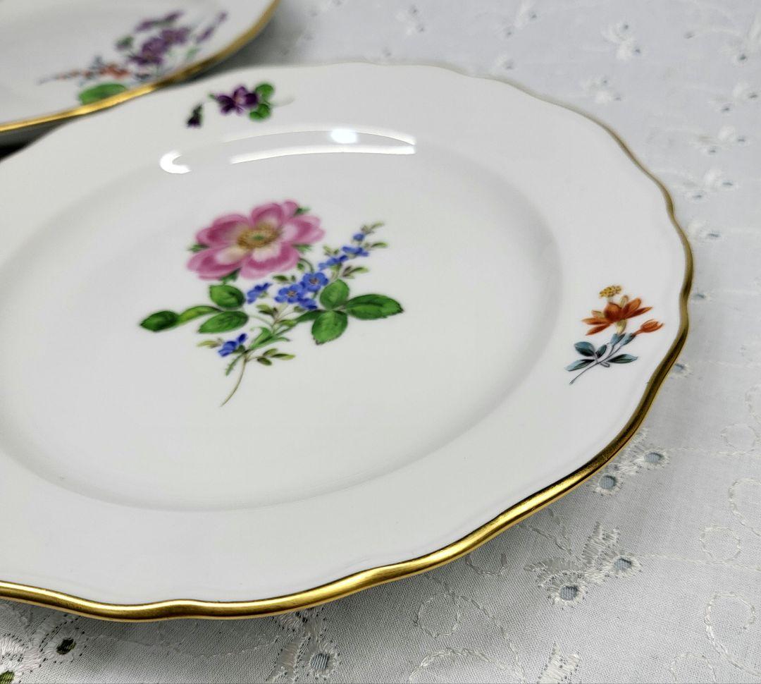 未使用近❤マイセン ベーシックフラワー 2つの花 プレート皿 ケーキ デザート④