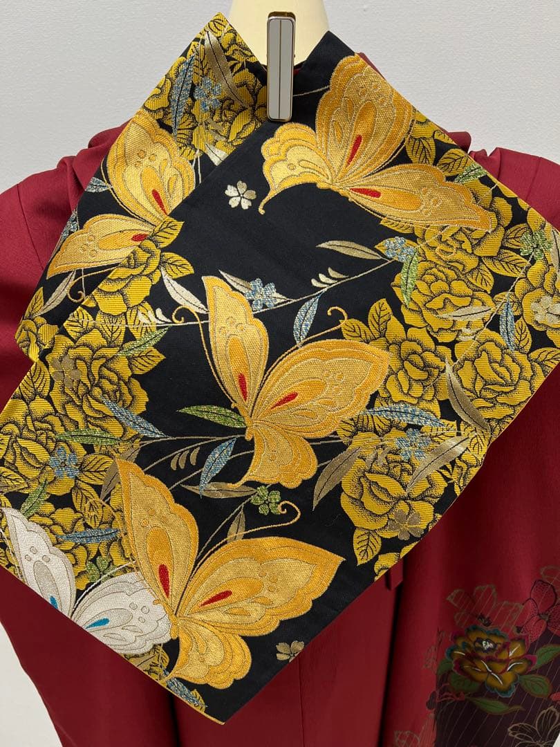 振り袖　フルセット　別誂長襦袢　赤　成人式　金彩加工　結婚式　刺繍半襟　745